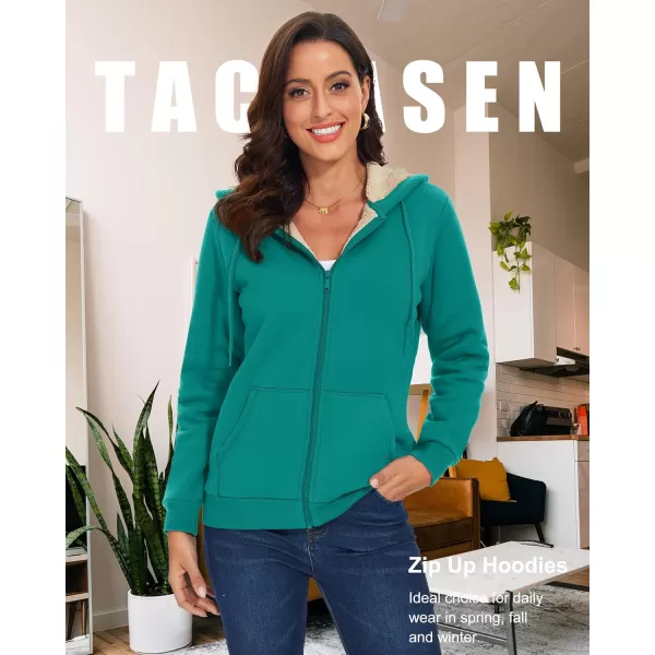 TACVASEN Women's Zip Up Hoodies Sherpa Fleece Lined Jacket for Women Winter Long Sleeve Sweatshirt with Pockets
