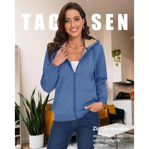 TACVASEN Women's Zip Up Hoodies Sherpa Fleece Lined Jacket for Women Winter Long Sleeve Sweatshirt with Pockets