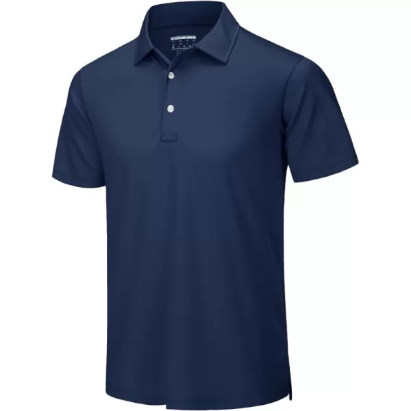 TACVASEN Mens Golf Polo Shirts Dry Fit Short Sleeve Collared Classic Polos Tennis Solid T Shirts Casual Active Work