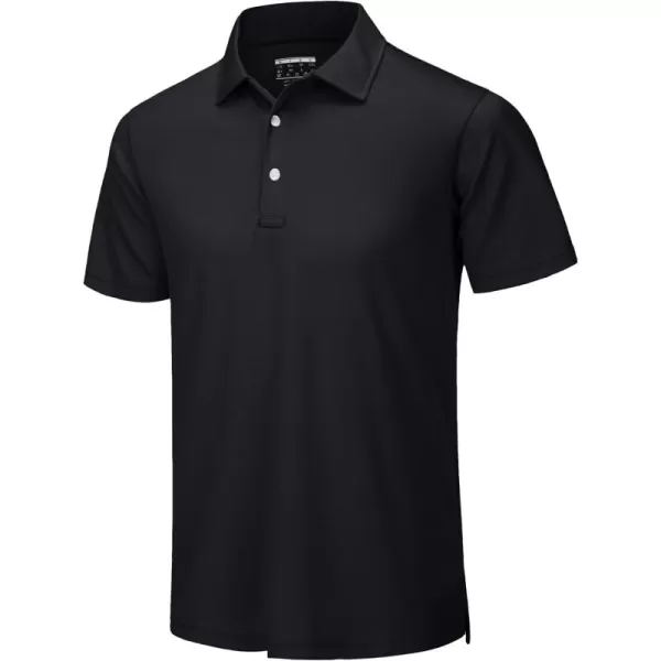 TACVASEN Mens Golf Polo Shirts Dry Fit Short Sleeve Collared Classic Polos Tennis Solid T Shirts Casual Active Work