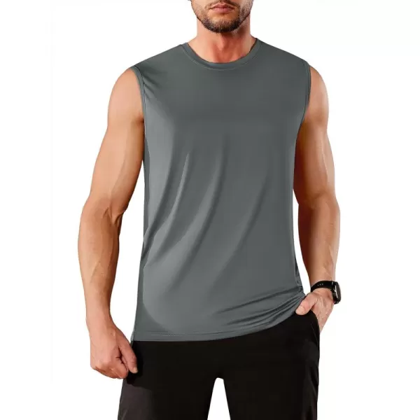 TACVASEN Men's Quick Dry Tank Top UPF 50+ Sun Protection Sleeveless Shirts Gym Workout Beach Athletic Muscle Shirts