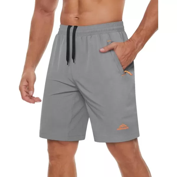 TACVASEN Men's Shorts Quick Dry Breathable Running Workout Jogging Shorts Gym Training Shorts with 3 Zipper Pockets
