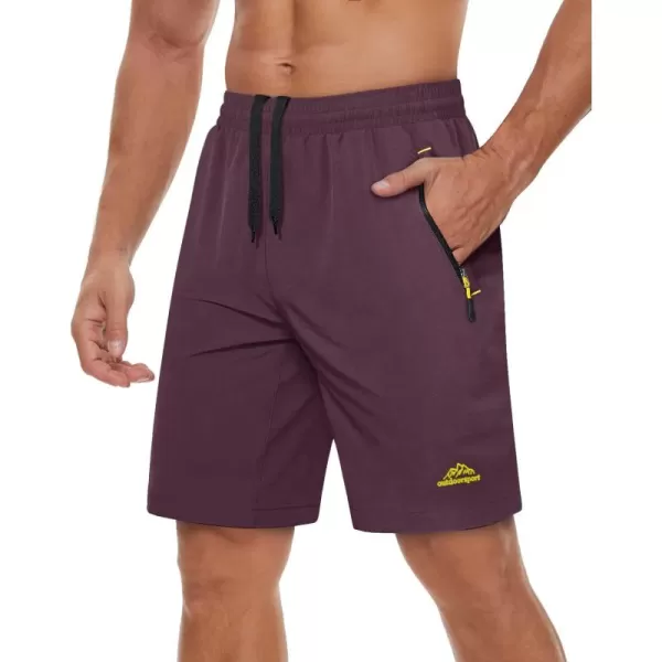 TACVASEN Men's Shorts Quick Dry Breathable Running Workout Jogging Shorts Gym Training Shorts with 3 Zipper Pockets
