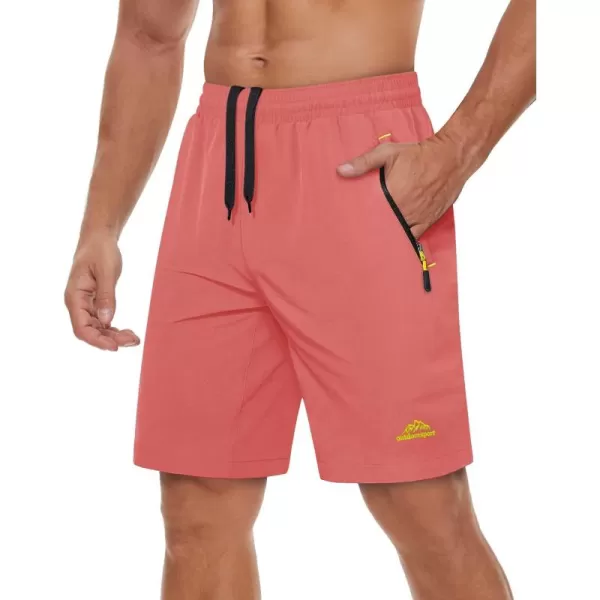 TACVASEN Men's Shorts Quick Dry Breathable Running Workout Jogging Shorts Gym Training Shorts with 3 Zipper Pockets