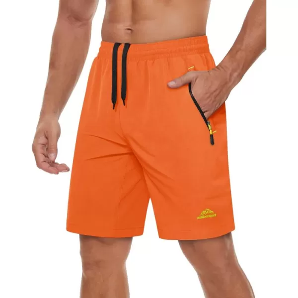 TACVASEN Men's Shorts Quick Dry Breathable Running Workout Jogging Shorts Gym Training Shorts with 3 Zipper Pockets