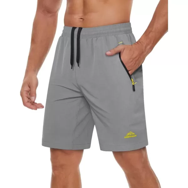 TACVASEN Men's Shorts Quick Dry Breathable Running Workout Jogging Shorts Gym Training Shorts with 3 Zipper Pockets