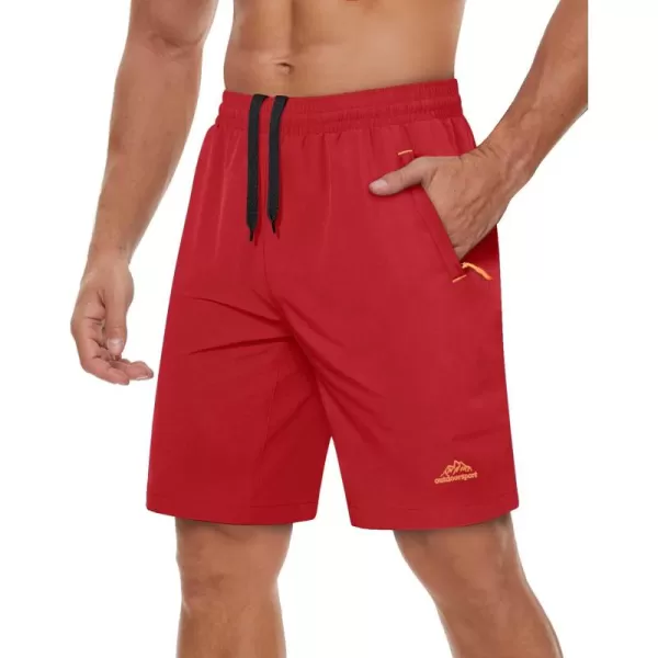 TACVASEN Men's Shorts Quick Dry Breathable Running Workout Jogging Shorts Gym Training Shorts with 3 Zipper Pockets