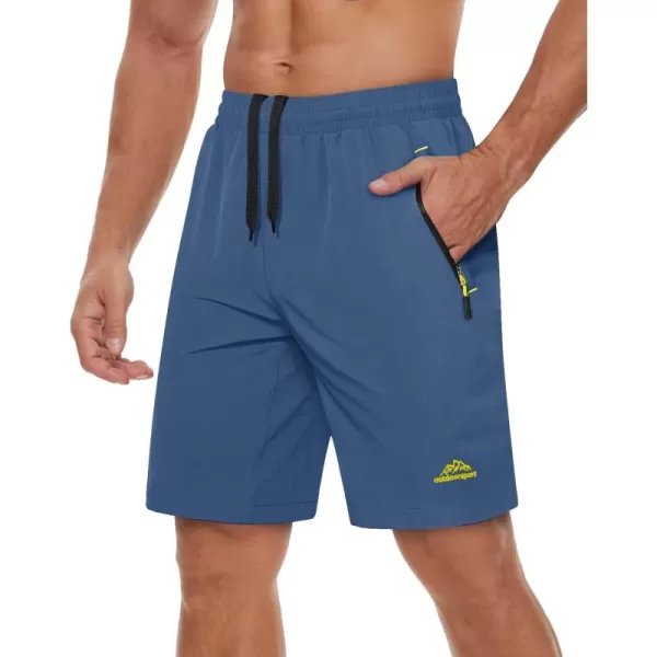 TACVASEN Men's Shorts Quick Dry Breathable Running Workout Jogging Shorts Gym Training Shorts with 3 Zipper Pockets