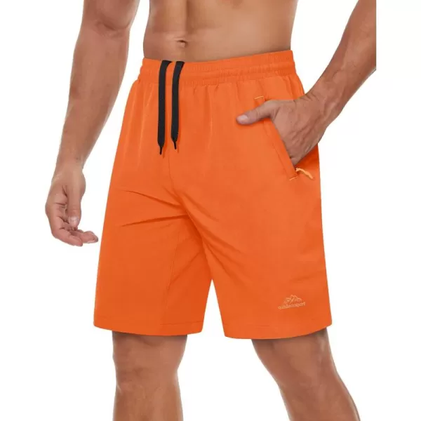 TACVASEN Men's Shorts Quick Dry Breathable Running Workout Jogging Shorts Gym Training Shorts with 3 Zipper Pockets