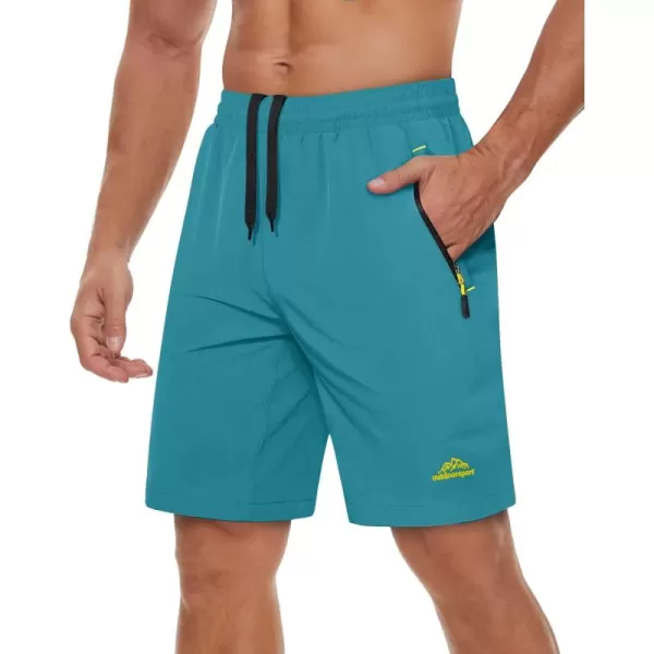 TACVASEN Men's Shorts Quick Dry Breathable Running Workout Jogging Shorts Gym Training Shorts with 3 Zipper Pockets