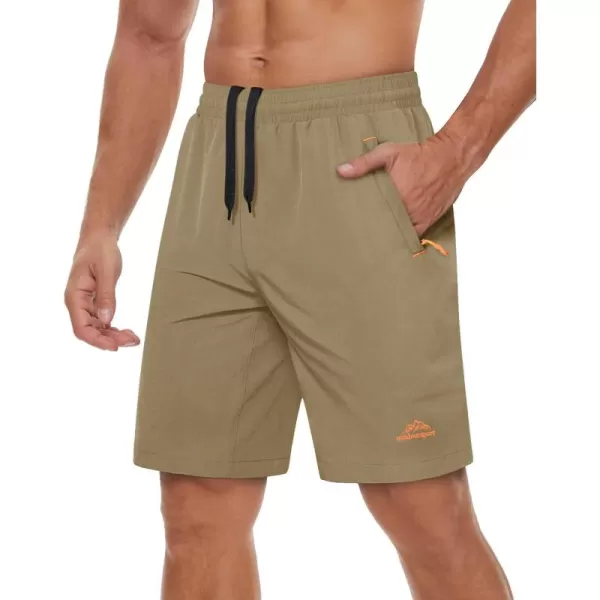 TACVASEN Men's Shorts Quick Dry Breathable Running Workout Jogging Shorts Gym Training Shorts with 3 Zipper Pockets