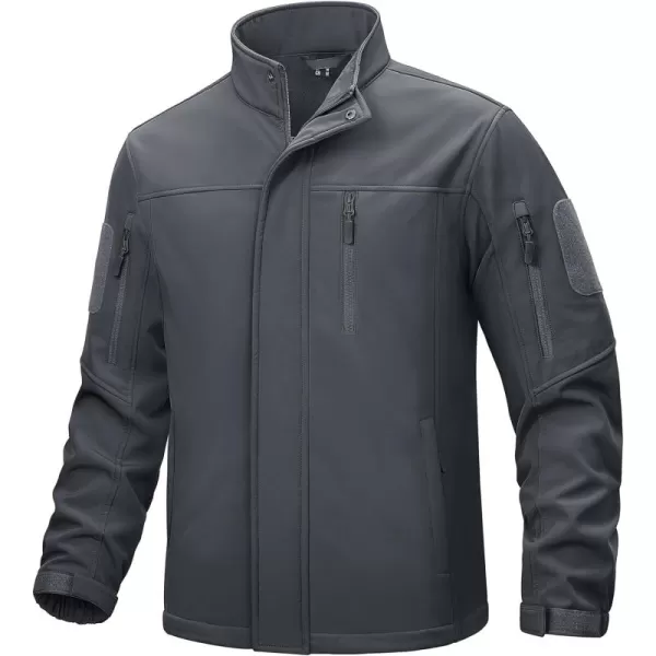 TACVASEN Men's Tactical Jackets Water Resistant Softshell Jacket Fleece Lined Hiking Training Coat