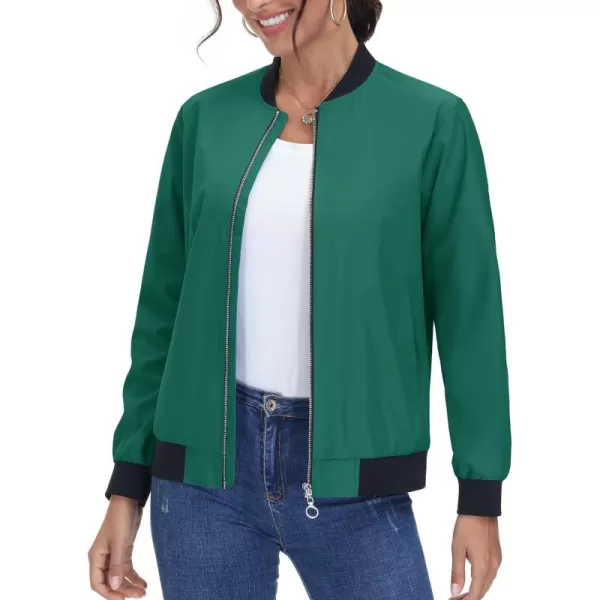 TACVASEN Women's Casual Bomber Jacket Lightweight Windbreaker Jackets Windproof Spring Fall Jackets with Pockets