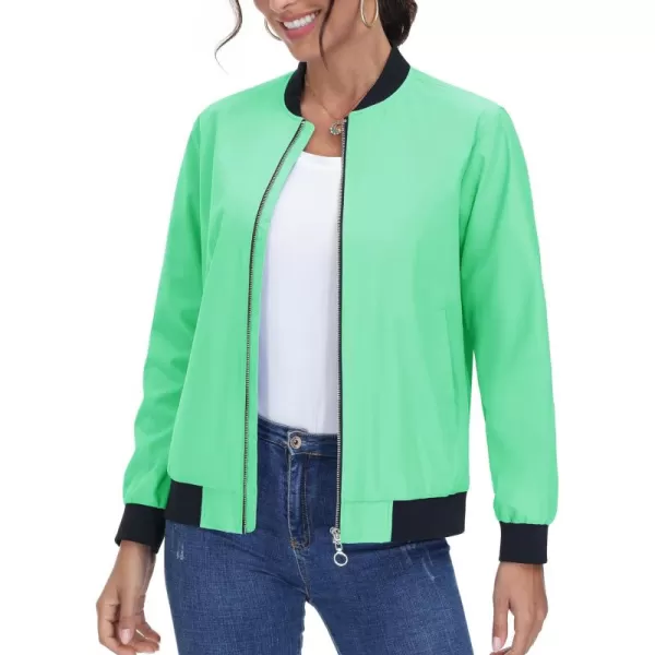 TACVASEN Women's Casual Bomber Jacket Lightweight Windbreaker Jackets Windproof Spring Fall Jackets with Pockets
