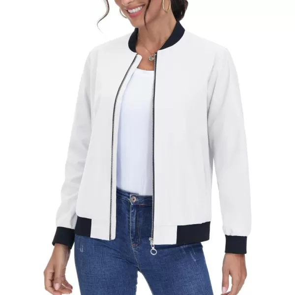 TACVASEN Women's Casual Bomber Jacket Lightweight Windbreaker Jackets Windproof Spring Fall Jackets with Pockets