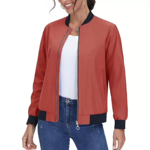 TACVASEN Women's Casual Bomber Jacket Lightweight Windbreaker Jackets Windproof Spring Fall Jackets with Pockets