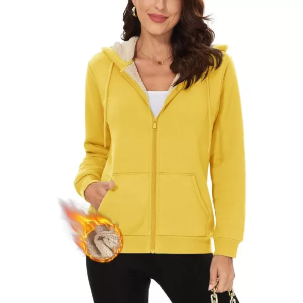 TACVASEN Women's Zip Up Hoodies Sherpa Fleece Lined Jacket for Women Winter Long Sleeve Sweatshirt with Pockets