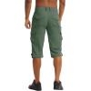 imageTACVASEN Mens Capri Pants 7 Pockets 34 Quick Dry WaterResistant Workout Cargo Hiking ShortsBean Green