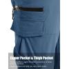 imageTACVASEN Mens Capri Pants 7 Pockets 34 Quick Dry WaterResistant Workout Cargo Hiking ShortsBlue Grey