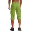 imageTACVASEN Mens Capri Pants 7 Pockets 34 Quick Dry WaterResistant Workout Cargo Hiking ShortsG Green