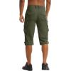 imageTACVASEN Mens Capri Pants 7 Pockets 34 Quick Dry WaterResistant Workout Cargo Hiking ShortsGreen