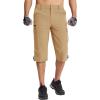 imageTACVASEN Mens Capri Pants 7 Pockets 34 Quick Dry WaterResistant Workout Cargo Hiking ShortsKhaki