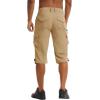 imageTACVASEN Mens Capri Pants 7 Pockets 34 Quick Dry WaterResistant Workout Cargo Hiking ShortsKhaki
