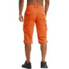 imageTACVASEN Mens Capri Pants 7 Pockets 34 Quick Dry WaterResistant Workout Cargo Hiking ShortsOrange