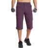 imageTACVASEN Mens Capri Pants 7 Pockets 34 Quick Dry WaterResistant Workout Cargo Hiking ShortsPurple Red