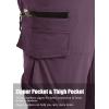 imageTACVASEN Mens Capri Pants 7 Pockets 34 Quick Dry WaterResistant Workout Cargo Hiking ShortsPurple Red
