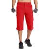 imageTACVASEN Mens Capri Pants 7 Pockets 34 Quick Dry WaterResistant Workout Cargo Hiking ShortsTomato Red
