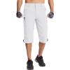 imageTACVASEN Mens Capri Pants 7 Pockets 34 Quick Dry WaterResistant Workout Cargo Hiking ShortsWhite