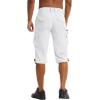 imageTACVASEN Mens Capri Pants 7 Pockets 34 Quick Dry WaterResistant Workout Cargo Hiking ShortsWhite