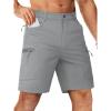 imageTACVASEN Mens Hiking Cargo Shorts 10quot with Zipper Pockets Mens Tactical Shorts Stretch Waist Casual Shorts Golf OutdoorLight Grey