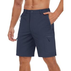imageTACVASEN Mens Hiking Cargo Shorts Lightweight Quick Dry Water Resistant Stretch Golf Shorts for Outdoor Fishing TravelNavy