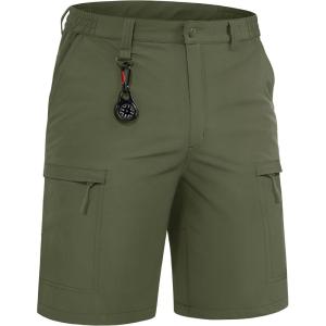 imageTACVASEN Mens Hiking Cargo Shorts Quick Dry Lightweight for Outdoor Golf Fishing Tactical Casual with Multi PocketsArmy Green