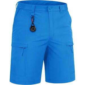 imageTACVASEN Mens Hiking Cargo Shorts Quick Dry Lightweight for Outdoor Golf Fishing Tactical Casual with Multi PocketsAzure