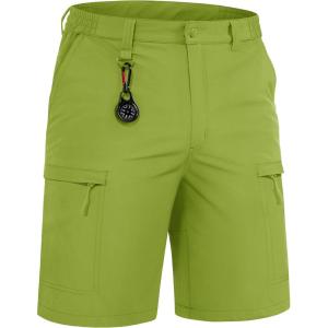 imageTACVASEN Mens Hiking Cargo Shorts Quick Dry Lightweight for Outdoor Golf Fishing Tactical Casual with Multi PocketsG Green