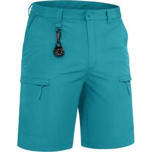 imageTACVASEN Mens Hiking Cargo Shorts Quick Dry Lightweight for Outdoor Golf Fishing Tactical Casual with Multi PocketsLake Blue