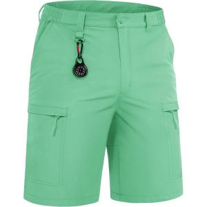 imageTACVASEN Mens Hiking Cargo Shorts Quick Dry Lightweight for Outdoor Golf Fishing Tactical Casual with Multi PocketsMint Green