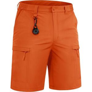 imageTACVASEN Mens Hiking Cargo Shorts Quick Dry Lightweight for Outdoor Golf Fishing Tactical Casual with Multi PocketsOrange