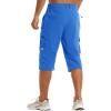 imageTACVASEN Mens Capri Pants Long Shorts Below Knee Cargo Shorts 34 Hiking Lightweight Quick Dry with Pockets for WorkoutAzure