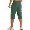 imageTACVASEN Mens Capri Pants Long Shorts Below Knee Cargo Shorts 34 Hiking Lightweight Quick Dry with Pockets for WorkoutBean Green