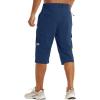 imageTACVASEN Mens Capri Pants Long Shorts Below Knee Cargo Shorts 34 Hiking Lightweight Quick Dry with Pockets for WorkoutBlue