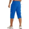 imageTACVASEN Mens Capri Pants Long Shorts Below Knee Cargo Shorts 34 Hiking Lightweight Quick Dry with Pockets for WorkoutColor Blue