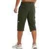 imageTACVASEN Mens Capri Pants Long Shorts Below Knee Cargo Shorts 34 Hiking Lightweight Quick Dry with Pockets for WorkoutGreen
