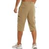 imageTACVASEN Mens Capri Pants Long Shorts Below Knee Cargo Shorts 34 Hiking Lightweight Quick Dry with Pockets for WorkoutKhaki