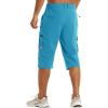 imageTACVASEN Mens Capri Pants Long Shorts Below Knee Cargo Shorts 34 Hiking Lightweight Quick Dry with Pockets for WorkoutLake Blue