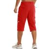 imageTACVASEN Mens Capri Pants Long Shorts Below Knee Cargo Shorts 34 Hiking Lightweight Quick Dry with Pockets for WorkoutTomato Red