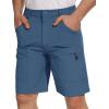 imageTACVASEN Mens Cargo Shorts Quick Dry Lightweight Elastic Waist 5 Zipper Pockets 10quot Shorts Outdoor Fishing Hiking GolfBlue Grey